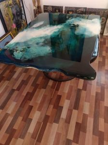 Blue Shade Resin Table Top