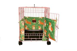 Green Print Bumper 24 Inch Dog Cage