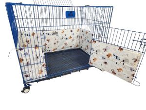 White Printed Bumper 30 Inch Dog Cage