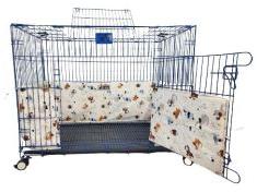 White Printed Bumper 36 Inch Dog Cage