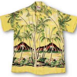 men hawaiian beach half sleeve printed shirts