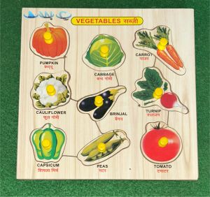 Wooden educational toy ( vegetable puzzle tray 8x8)