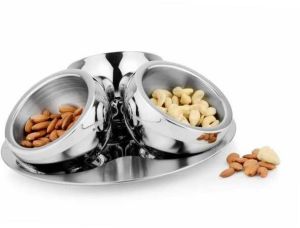 Stainless Steel Candy Bowl with Tray
