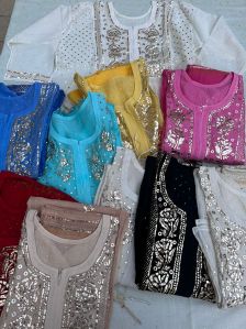 Unstitched Mul Chanderi Silk Suits