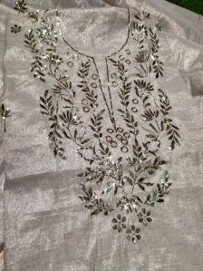 Unstitched Tissue Chanderi Silk Suits