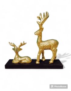 Golden Deer Pair sculpture