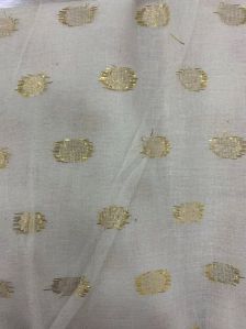 Golden Dotted Cotton Lurex Fabric