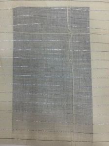 Silver Striped Cotton Lurex Fabric