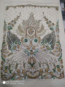 Net Hand Embroidery Sadar Fabric, For Making Ladies Kaftan, Feature : Attractive Look, Fade Resistance