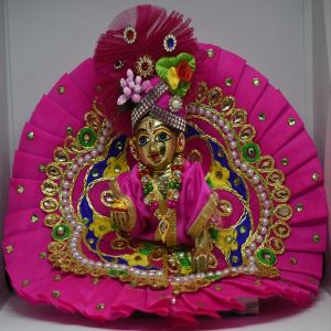 Size 3 Designer Satin Silk Laddu Gopal Poshak