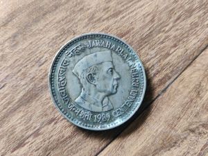 Jawaharlal Nehru old coins 1989 5 rupees