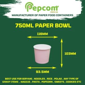 750ml Disposable Paper Container With Lid