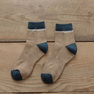 Blue & Brown Cotton Unisex Ankle Sock