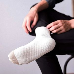 White Mens Full Length Cotton Sock