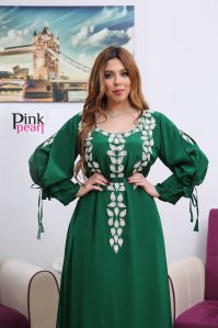 Green kaftan jalabiya farasha dress