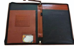 Zipper Portfolio Leather File Folder