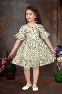 Girls 3/4th Sleeves Frock