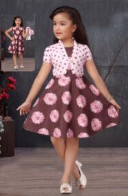 Half Sleeve Georgette Girls Frock, Size : Multisize, Feature