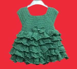 Crochet Girl Party Wear Frock