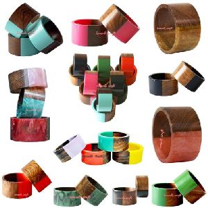 Resin and wood bangles