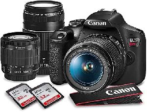 CANON EOS REBEL T7 DIGITAL SLR CAMERA WITH 18-55MM AND 75-30