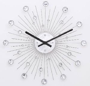 Diamond Studded Metal Wall Clock