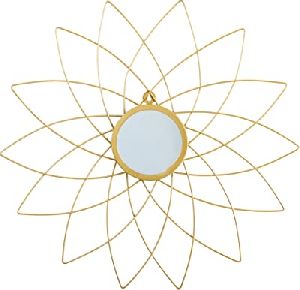 Golden Star Shape Design Wall Mirror