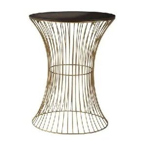 Round Curved Metal Wire Side Table