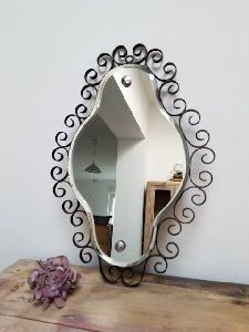 Wrought Metal Fancy Wall Mirror