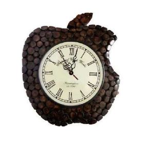 Apple Shape Wooden Roman Wall Clock