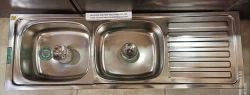 Stainless Steel Double Bowl Sink With Drainboard