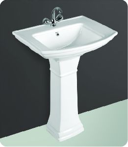 Ceramic White Pedestal Washbasin