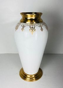White and Gold Flower Vase
