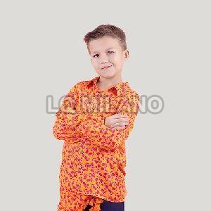 Printed Shirt With Solid Pants