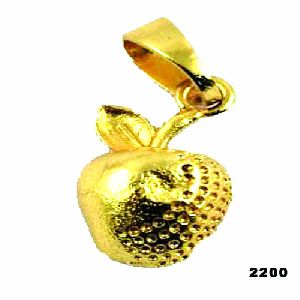 Brass micro gold plated apple pendant