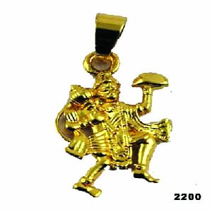 brass micro gold plated hanuman pendant