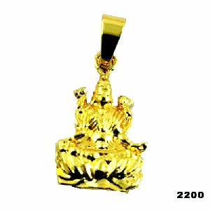 Brass micro gold plated lakshmi pendant