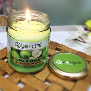 Green Apple Scented Big Glass Jar Candle