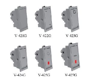 Silver Grey 10 & 20 Amp Aro Switch 1 Module Switch