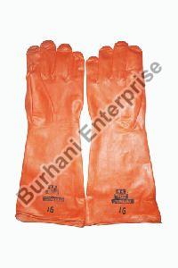 16 Inch Orange Rubber Hand Gloves