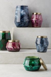 Unity glass candle jar with metal lid