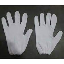 White and color hosiery hand gloves