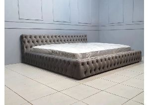 Queen Size Quilted Back Upholstery Low Floor Bed