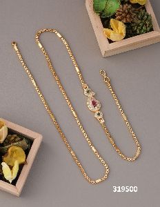 Gold plated multistone mop chain