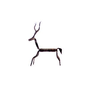 WI-88 Wrought Iron Standing Tribal Deer Figurine
