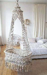 Macrame baby cradle