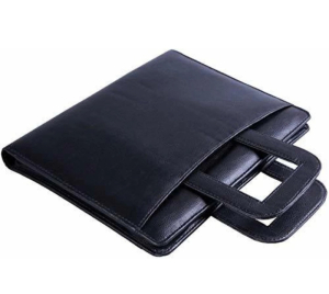 PU Leather Black ring folder with handle