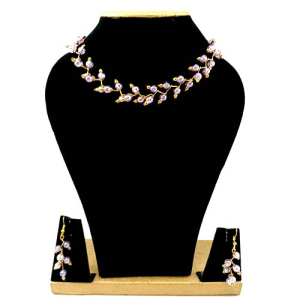 beaded necklace set - purple