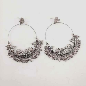 Oxidised earrings - round (big)