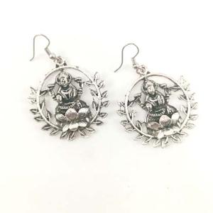 Oxidised lakshmi earrings